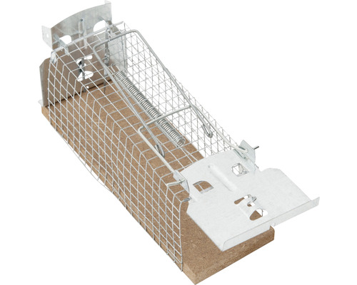 Lebendfalle aus Holz und Drahtgeflecht