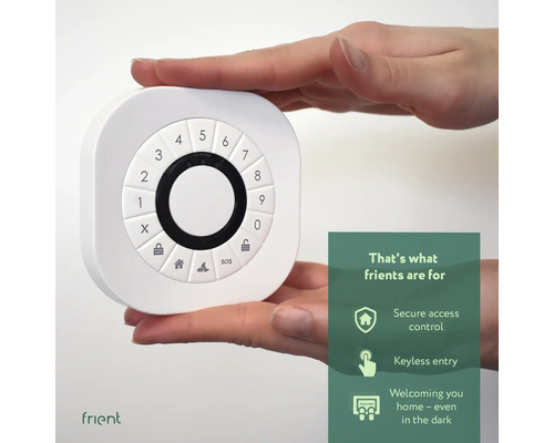 Weiße Frient-Tastatur zur sicheren Zugangskontrolle