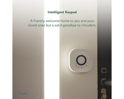 Intelligentes Tastenfeld zur Steuerung des Alarmsystems an der Wand neben einer Tür