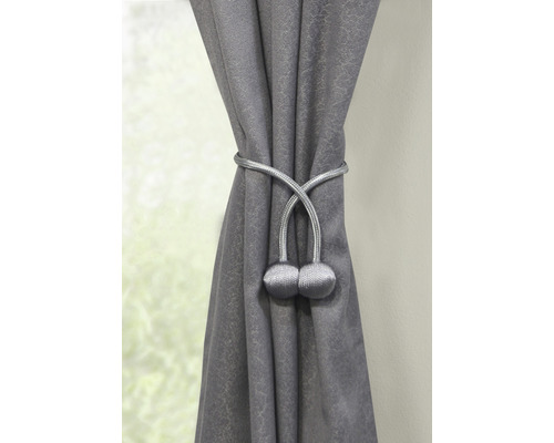 Rideau gris avec embrasse
