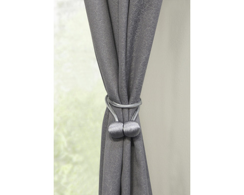 Rideau gris avec embrasse
