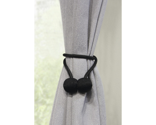 Rideau avec embrasse magnétique noire