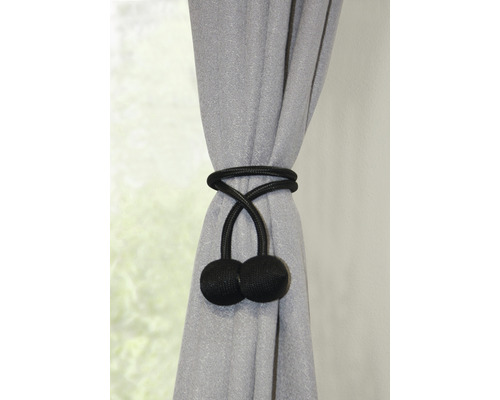 Rideau avec embrasse magnétique noire