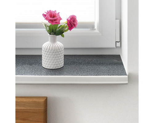 Fensterbank mit Dekoration und Profil