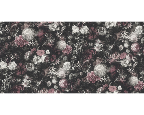 Tapete mit Blumenmuster und dunklem Hintergrund für Wandgestaltung