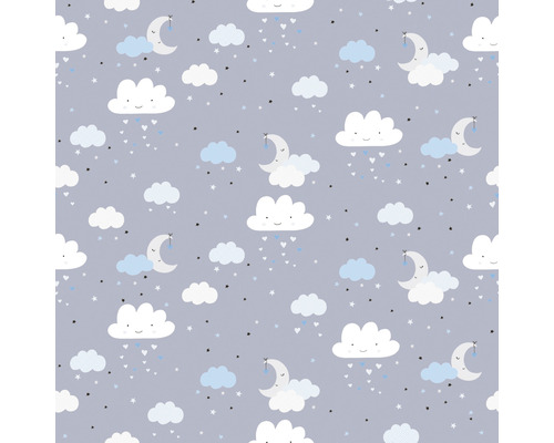 Motif de tissu avec des nuages, des lunes et des étoiles