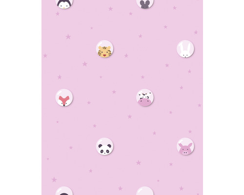 Papier peint avec motifs d''animaux et étoiles pour chambre d''enfant