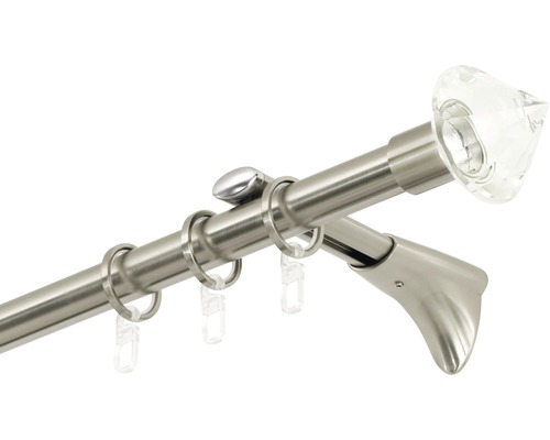 Gardinenstange mit Trägern, Ringen und Endstück