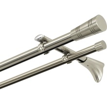 Doppelgardinenstange aus Metall mit Endstücken und Halterungen