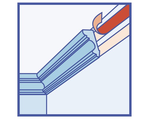Illustration einer Eckleiste mit Gehrungsschnitt