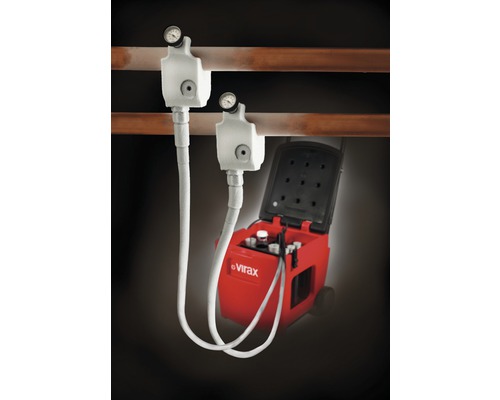 Appareil de nettoyage de tuyaux sur tubes avec manomètre et logo Virax