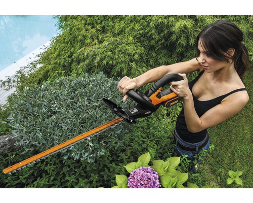 Taille-Haie Sans Fil VonHaus 20V – Tête Réglable 135°, Lames Double Action 45 Cm, Perche Télescopique Jusqu'à 244 Cm + Batterie & Chargeur