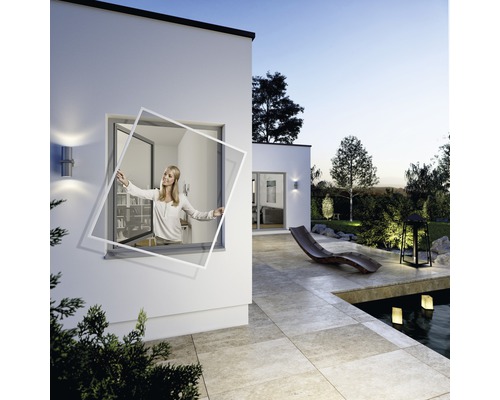 Moustiquaire Windhager Flexi Fit fenêtre à cadre sans perçage blanc 130x150 cm