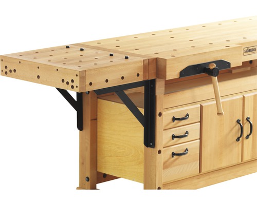 Établi avec tiroirs et étau