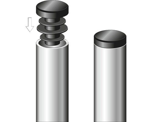 Illustration zeigt einen Abstandshalter für die Montage von Schildern