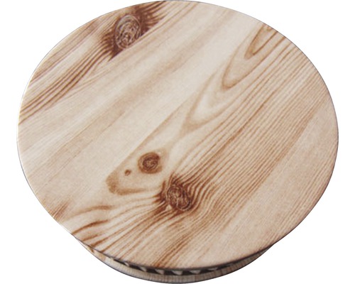 Plateau de table rond en bois avec motif de grain