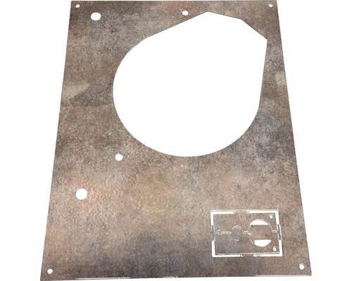 Metallplatte mit Aussparung und Bohrlöchern