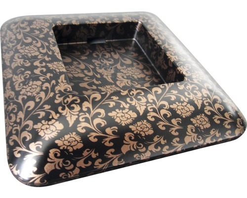 Aschenbecher aus Kunststoff mit Blumenmuster