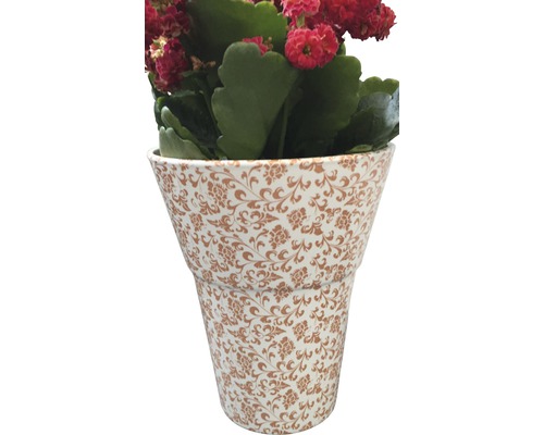 Blumentopf mit floralem Muster