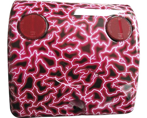 Top case de moto avec motif d''éclair et réflecteurs
