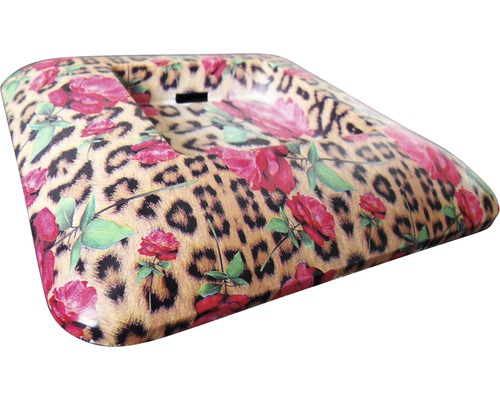 Cendrier carré avec motif floral et animalier