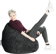 Pouf coussin Sitting Point Beanbag Fluffy XL env. 220 litres noir 70x110 cm