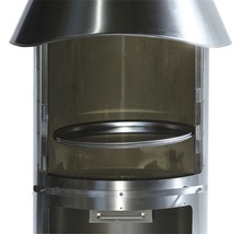 Four extérieur en acier inoxydable de forme ronde avec grille