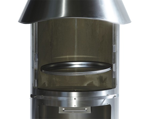 Four extérieur en acier inoxydable de forme ronde avec grille
