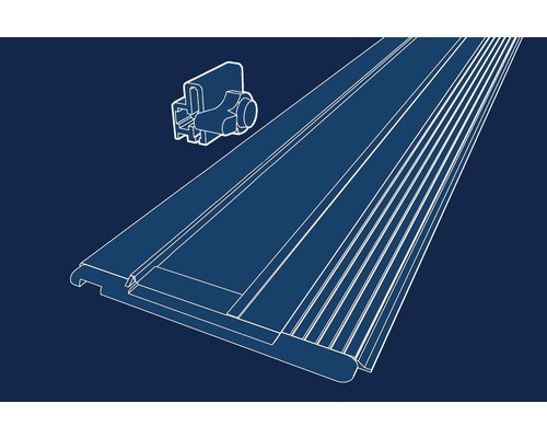 Technische Zeichnung eines Rollladenpanzers mit Zubehör