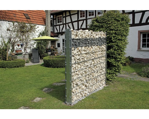 Gabion de clôture ALBERTS Step2 kit de base à sceller dans du béton 200 x 180 cm galvanisé à chaud