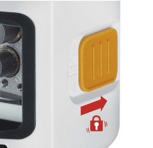 Detailansicht des Verriegelungsmechanismus eines Nivelliergeräts