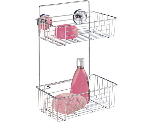 Duschregal mit zwei Ablagekörben und Saugnäpfen zur Befestigung
