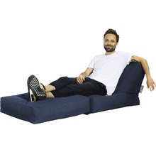 Fauteuil Sitting Point Twist Scuba bleu jeans 90x70x80 cm (déplié 180x70x60 cm)