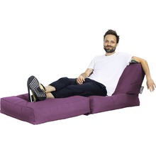 Fauteuil Sitting Point Twist Scuba aubergine 90x70x80 cm (déplié 180x70x60 cm)