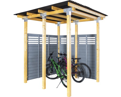 Fahrradunterstand mit zwei Fahrrädern