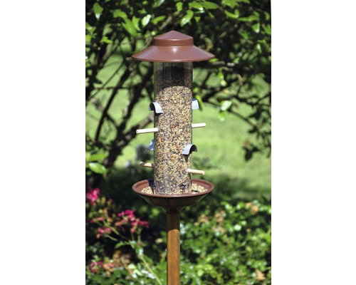 Mangeoire à oiseaux avec support dans le jardin