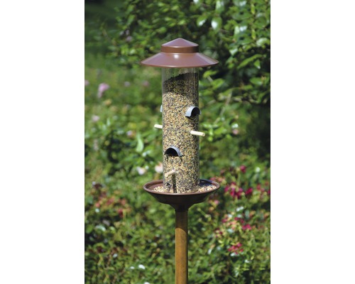 Mangeoire à oiseaux avec support dans le jardin