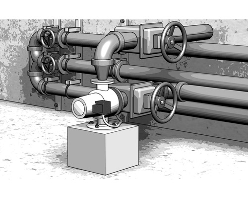 Système de tuyauterie avec vannes d''arrêt et pompe