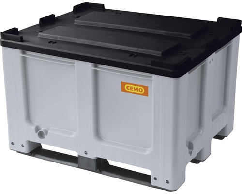 Grande caisse en plastique avec couvercle et logo Cemo