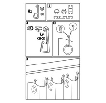 Instructions pour le montage des crochets de rideaux et des anneaux de rideaux