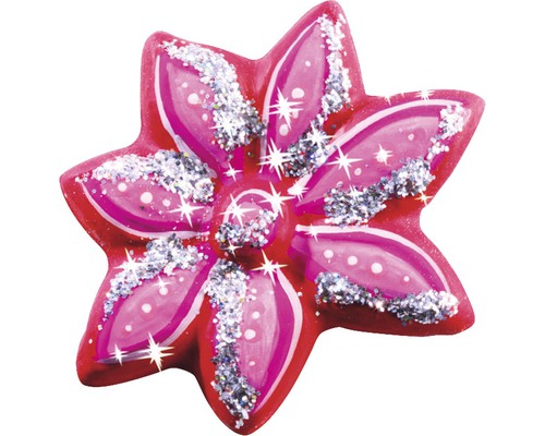 Fleur décorative rouge avec paillettes