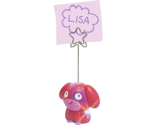 Tischkartenhalter mit Hundemotiv und Namensschild