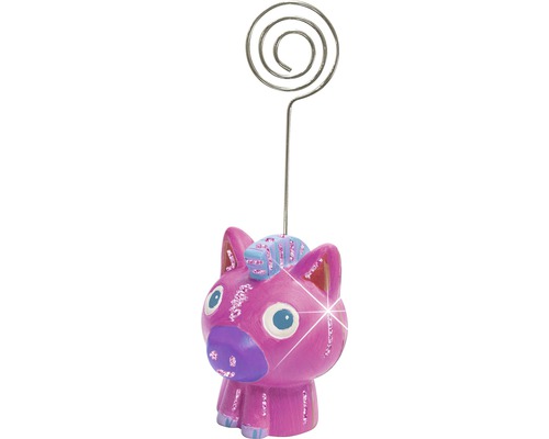 Dekorative Notizhalterung mit Pferdefigur und spiralförmigem Drahtclip