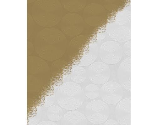 Papier peint avec motif de cercles, partiellement en or