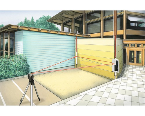 Illustration d''un laser rotatif en utilisation sur un terrain