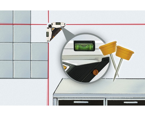 Appareil laser d''angle pour l''alignement horizontal et vertical des carreaux