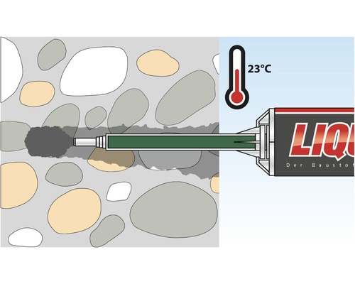 Illustration de l''application de plastique liquide à 23 degrés.