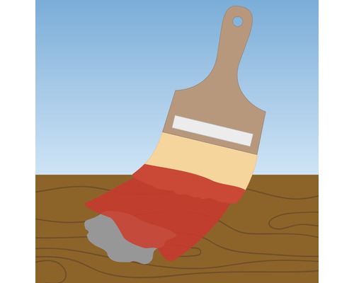 Illustration d''un pinceau appliquant de la peinture sur du bois