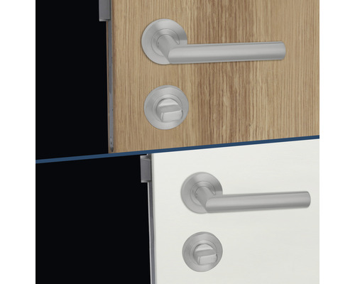 Türbeschlag-Garnitur mit Türgriff und Drehknauf