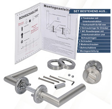 Türdrücker Set mit Montageanleitung und Bohrschablone
